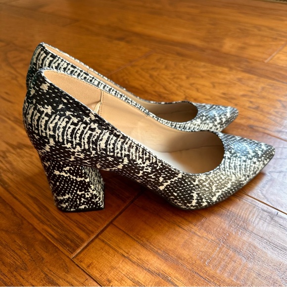 Chinese Laundry Kyra Pumps Leather Alligator Block Heels Size 11 - Picture 4 of 8